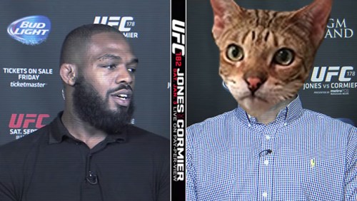 Jon Jones and a cat