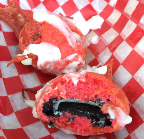 Deep Fried Red Velvet Oreos